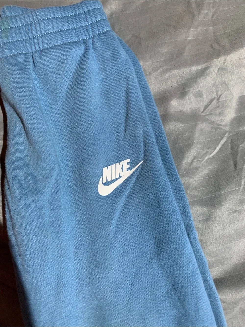 Nike Youth Blue Fleece Joggers with White Swoosh
